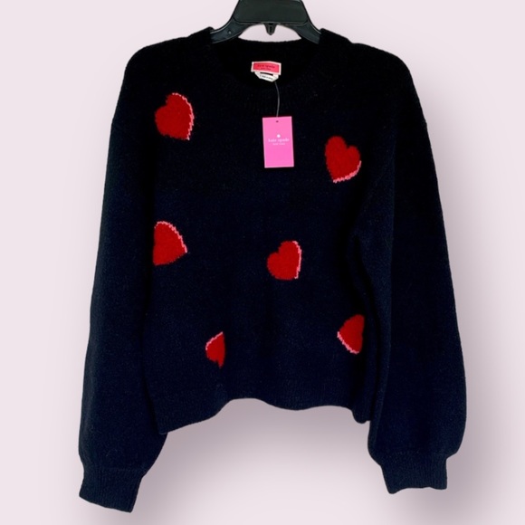 Kate Spade Heart Pop Wool blend Knit Sweater - brand new with tag